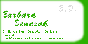 barbara demcsak business card